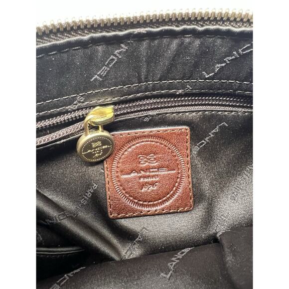 Lancel [Authentic] Curb‎ Dark Brown Leather Weave Gold Chain Shoulder Bag, EUC - Picture 12 of 13